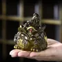 Фігурка для чайної церемонії Lesko ZBY-2407302 Жаба з монеткою 87x90x86 мм Gold (12976-83086)