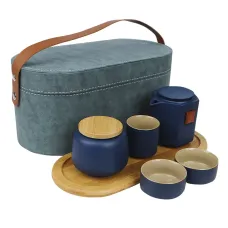Дорожній набір для чайної церемонії No Brand 45521 Dark Blue 12953-83106 Дорожній набір для чайної церемонії No Brand 45521 Dark Blue 12953-83106