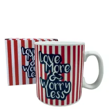 Чашка керамічна OLens 3229 800 мл Love more&worry less XXL Чашка керамічна OLens 3229 800 мл Love more&worry less XXL