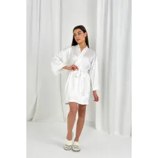 Шовковий халат Perfect Female XL Молочний (14BА-20-wh)