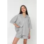 Вафельна піжама Perfect Female Сірий XS (184PJ-4ShS-gr)