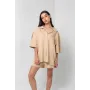 Вафельна піжама Perfect Female Бежевий XL (184PJ-4ShS-bg)