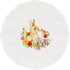 Тарелка-подставка на 12 яиц Bona Bunny in Flowers 31 см Белый DP261438 Тарелка-подставка на 12 яиц Bona Bunny in Flowers 31 см Белый DP261438