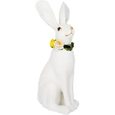 Інтер'єрна фігурка Bona White Rabbit with a wreath 22 см Різнокольоровий (261494)