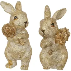 Інтер'єрна фігурка Bona Rabbits with bouquets 18 см 2 шт Різнокольоровий (261497) Інтер'єрна фігурка Bona Rabbits with bouquets 18 см 2 шт Різнокольоровий (261497)