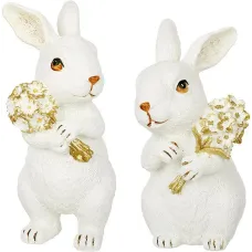 Інтер'єрна фігурка Bona Rabbits with bouquets 18 см 2 шт Різнокольоровий (261498) Інтер'єрна фігурка Bona Rabbits with bouquets 18 см 2 шт Різнокольоровий (261498)