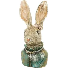 Інтер'єрна фігурка Bona Rabbit bust in green 23 см Різнокольоровий (261521)