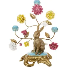 Інтер'єрний свічник Bona Hare with flowers 30x37 см Різнокольоровий (DP261628) Інтер'єрний свічник Bona Hare with flowers 30x37 см Різнокольоровий (DP261628)