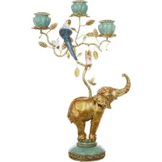 Інтер'єрний свічник Bona Elephant with Parrot 46 см Різнокольоровий (DP261630) Інтер'єрний свічник Bona Elephant with Parrot 46 см Різнокольоровий (DP261630)