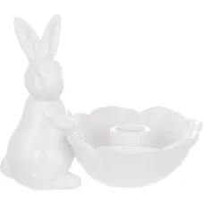 Інтер'єрний свічник Bona Rabbit with Flower 16x12x13 см White (DP261659) Інтер'єрний свічник Bona Rabbit with Flower 16x12x13 см White (DP261659)