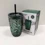 Склянка з кришкою LOVWISH MLJZ/L1 8550 Кристал 400 мл Темно-зелений