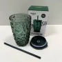 Склянка з кришкою LOVWISH MLJZ/L1 8550 Кристал 400 мл Темно-зелений