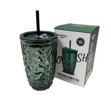 Склянка з кришкою LOVWISH MLJZ/L1 8550 Кристал 400 мл Темно-зелений Склянка з кришкою LOVWISH MLJZ/L1 8550 Кристал 400 мл Темно-зелений