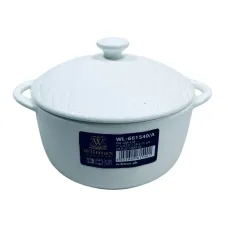Горщик для запікання з кришкою Wilmax Slatestone WL-661540/A 18см/600мл White