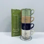 Набір чашок на підставці Limited Edititon Morning Coffee B248-E0963 4 шт 340 мл