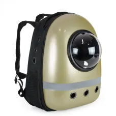 Рюкзак для переноски домашних питомцев CosmoPet CP-87 с иллюминатором 38х28х20 см Золотистый (3_06111)