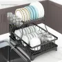 Сушилка для посуды с ковриком DRT К4 33х44 см Черный (H051321)