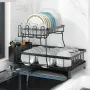 Сушилка для посуды с ковриком DRT К4 33х44 см Черный (H051321)