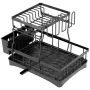 Сушилка для посуды с ковриком DRT К4 33х44 см Черный (H051321)