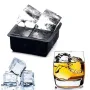 Форма для льоду силіконова Ice Кубики 4 комірки 11х11х5 см Чорний (С051348)