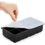 Форма для льоду силіконова Ice з кришкою Кубики 8 комірок 21x11.5x5 см Чорний (С051353)