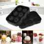 Форма для льоду силіконова Ice Куля 6 комірок 18,5x12,5x4,6 см Чорний (C051355)