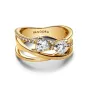 Кольцо No Brand Искрящийся бант с покрытием 14k золотом 163511C01 48