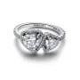 Серебряное кольцо No Brand Сердца в ореоле 193659C01 48