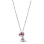 Серебряное ожерелье No Brand Красные сердца в ореоле 393658C01 60 см (2558242240)