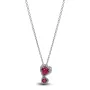 Серебряное ожерелье No Brand Красные сердца в ореоле 393658C01 60 см (2558242240)