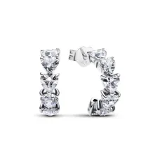 Серебряные серьги No Brand Сияющие сердца открытые 293657C01