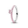 Серебряное кольцо No Brand сердце чакры Розовый 48 193088C02