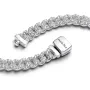 Серебряный ожерелье No Brand Кубинское плетение с паве 393161C01 45 см (2475922258)