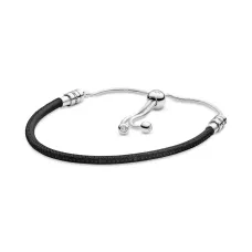 Срібний браслет з регульованою застібкою зі шкіри No Brand 597225CBK-2 One Size (1341770298)