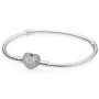 Срібний браслет No Brand Серце 590727CZ 16