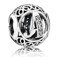 Срібний шарм No Brand Літера А 791845CZ (1341770365)
