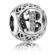 Срібний шарм No Brand Літера В 791846CZ (1341770366)