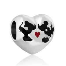 Срібний шарм No Brand Disney Minnie & Mickey Kiss 791443ENMX (1341771321)