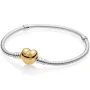 Срібний браслет No Brand Золоте серце 590727CZ 16 см (1341782499)