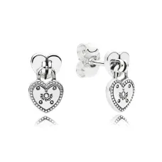 Серебряные серьги No Brand Замки сердца 296575 (1341782551)