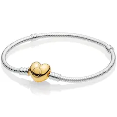 Срібний браслет No Brand Золоте серце 590727CZ 22