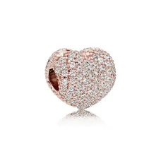 Серебряный шарм No Brand Сердце паве 781427CZ (1341785618)