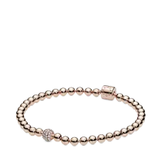 Срібний браслет для шармів No Brand Пандора Бісер та Pavé 588342CZ 18 см (1341786730)