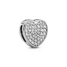 Серебряный шарм No Brand Сердце Pave 798684C01 (1341787741)