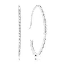 Срібні сережки No Brand Іскристі лінії 297691CZ (1341788637)