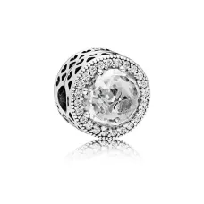 Серебряный шарм No Brand Сияющие белые сердца 796239CZ (1341788651)