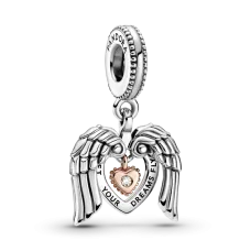 Серебряный шарм No Brand Сердце с крыльями ангела 789296C01 (1358706559)