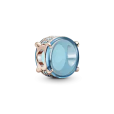 Серебряный шарм No Brand Синий овальный кабошон 789309C01