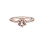 Серебряное кольцо No Brand с короной и розовым камнем 188289C01 48