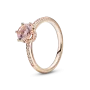 Серебряное кольцо No Brand с короной и розовым камнем 188289C01 48